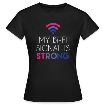 Bi-Fi - Bisexuelle - Gay Pride - Bi - Cadeau - T-shirt Femme - noir - Devant - AI Model Female 172 dark (172cm)