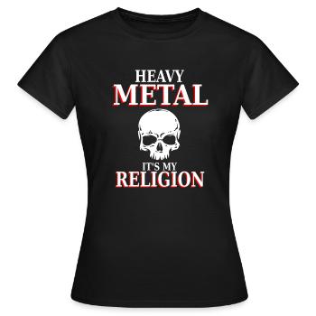 Heavy Metal - C'est ma religion - nation headbang - T-shirt Femme - noir - Devant - AI Model Female 172 dark (172cm)