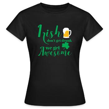 St Patricks Day - Irish - Bier - Funny - Geschenk - Frauen T-Shirt - Schwarz - Vorne - AI Model Female 172 dark (172cm)