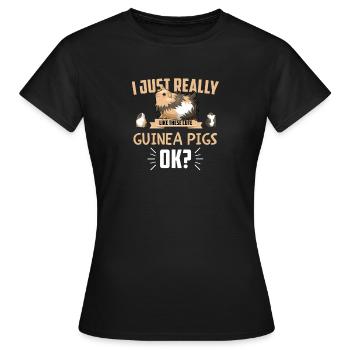 cochon Guinée cadeau animal cochon Guinée - T-shirt Femme - noir - Devant - AI Model Female 172 dark (172cm)