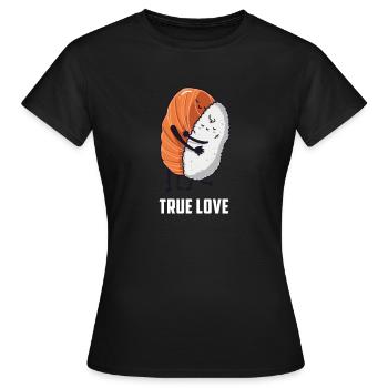 cadeau riz sushi anniversaire amour drôle - T-shirt Femme - noir - Devant - AI Model Female 172 dark (172cm)