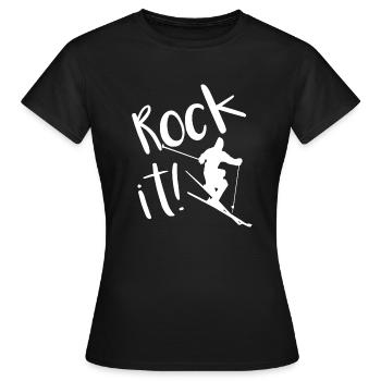 Skiing, skiers, skiing holidays, winter holidays - Women's T-Shirt - black - Front - AI Model Female 172 dark (172cm)