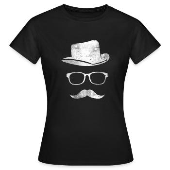 Heisenberg Geschenk Hut Brillen Schnurrbart - Frauen T-Shirt - Schwarz - Vorne - AI Model Female 172 dark (172cm)