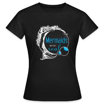 Sirènes sont réels - T-shirt Femme - noir - Devant - AI Model Female 172 dark (172cm)