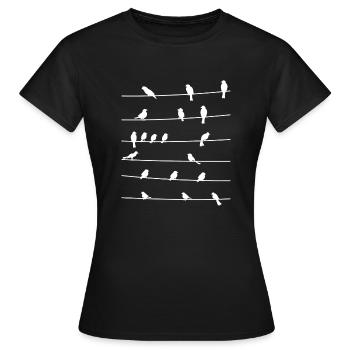 troupeau oiseaux d'oiseaux oiseau amant cadeau - T-shirt Femme - noir - Devant - AI Model Female 172 dark (172cm)