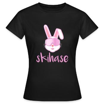 Skihase, Afterski, vacances d'hiver, le ski - T-shirt Femme - noir - Devant - AI Model Female 172 dark (172cm)