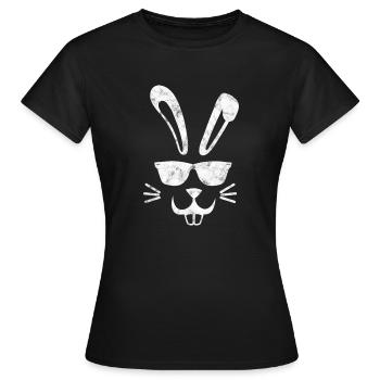 Osterhase - Cooler Hase - Ostern - Osterfest - Frauen T-Shirt - Schwarz - Vorne - AI Model Female 172 dark (172cm)