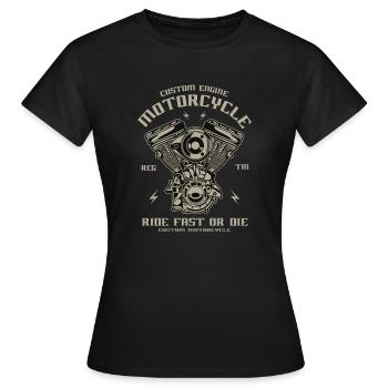Motor - Frauen T-Shirt - Schwarz - Vorne - AI Model Female 172 dark (172cm)