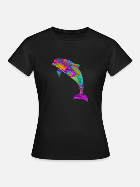 Delphin Geschenk Wassertiere Säugetier Fisch - Frauen T-Shirt - Schwarz