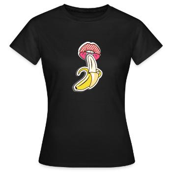 baisers de banane - T-shirt Femme - noir - Devant - AI Model Female 172 dark (172cm)