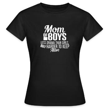 MOM OF BOYS - MOTHER - MOM - KIDS - BOYS - BOYS - Women's T-Shirt - black - Front - AI Model Female 172 dark (172cm)
