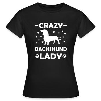 Crazy Dachshund Lady Dachshund Gift - T-shirt Femme - noir - Devant - AI Model Female 172 dark (172cm)