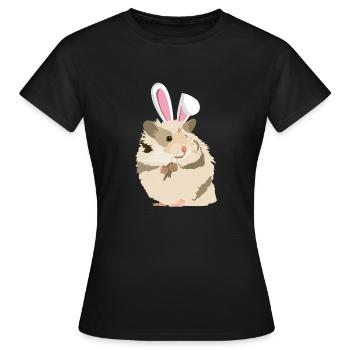 Hamster avec des oreilles de lapin de Pâques Funny Pascha - T-shirt Femme - noir - Devant - AI Model Female 172 dark (172cm)