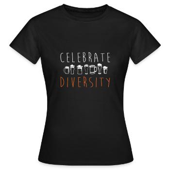 Célébrez la diversité - diversité de bière cadeau - T-shirt Femme - noir - Devant - AI Model Female 172 dark (172cm)