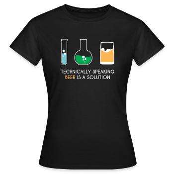Bière - Bière - buveurs de bière - Chimie - Cadeau - T-shirt Femme - noir - Devant - AI Model Female 172 dark (172cm)