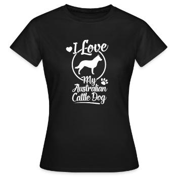 Australischer Vieh-Hundebesitzer-kühles Hundeliebhaber-Geschenk - Frauen T-Shirt - Schwarz - Vorne - AI Model Female 172 dark (172cm)