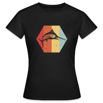 Espadon - Pêcheurs - Vintage - Couleur - T-shirt Femme - noir - Devant - AI Model Female 172 dark (172cm)