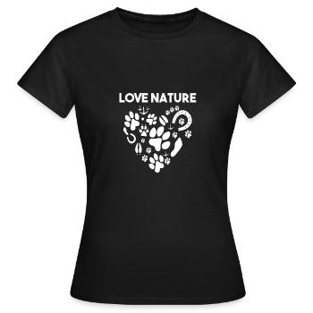 Amoureuse de la nature - T-shirt Femme - noir - Devant - AI Model Female 172 dark (172cm)