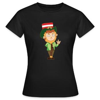Kobold Leprechaun drapeau fable cadeau Autriche - T-shirt Femme - noir - Devant - AI Model Female 172 dark (172cm)