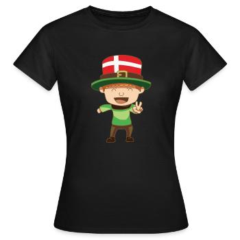 fable Kobold Leprechaun Drapeau Danemark Cadeau - T-shirt Femme - noir - Devant - AI Model Female 172 dark (172cm)