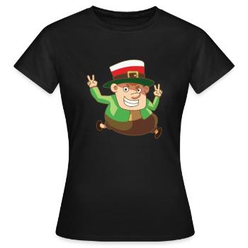 fable Kobold cadeau Leprechaun Drapeau Pologne - T-shirt Femme - noir - Devant - AI Model Female 172 dark (172cm)
