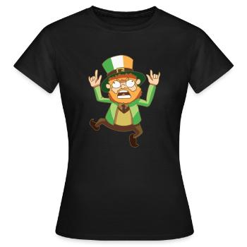 Kobold Leprechaun drapeau fable Irlande cadeau - T-shirt Femme - noir - Devant - AI Model Female 172 dark (172cm)