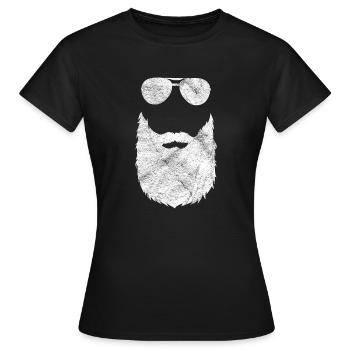 Bart Hipster Heisenberg Geschenk Sonnenbrillen - Frauen T-Shirt - Schwarz - Vorne - AI Model Female 172 dark (172cm)