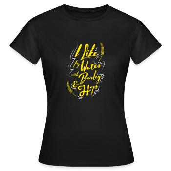 J'aime mon eau avec l'orge et de houblon - Bière artisanale - T-shirt Femme - noir - Devant - AI Model Female 172 dark (172cm)