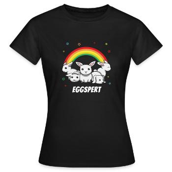 Eggspert Happy Easter Geschenk Frohe Ostern - Frauen T-Shirt - Schwarz - Vorne - AI Model Female 172 dark (172cm)