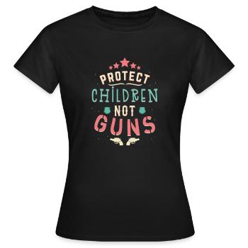 Protéger la chemise des pistolets des enfants - T-shirt Femme - noir - Devant - AI Model Female 172 dark (172cm)