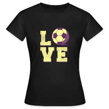 I love Soccer Gift - Frauen T-Shirt - Schwarz - Vorne - AI Model Female 172 dark (172cm)