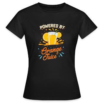 Végétarien drôle: alimenté par le poison de jus d'orange - T-shirt Femme - noir - Devant - AI Model Female 172 dark (172cm)