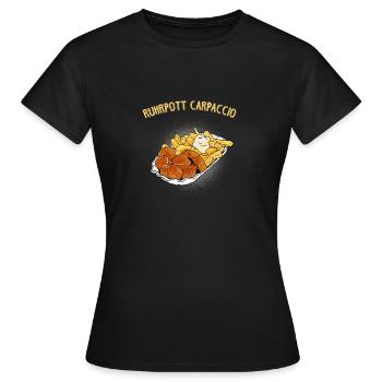 ruhrpott carpaccio Geschenk Curry Pommes - Frauen T-Shirt - Schwarz - Vorne - AI Model Female 172 dark (172cm)