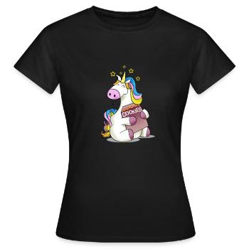 Unicorn cadeau biscuits nourriture kawaii jolie fille - T-shirt Femme - noir - Devant - AI Model Female 172 dark (172cm)