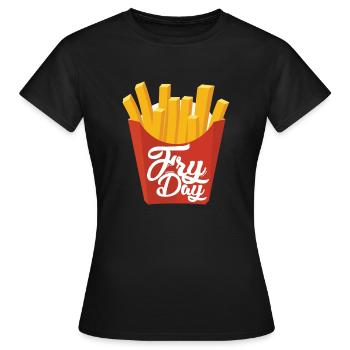 Frites Frites - T-shirt Femme - noir - Devant - AI Model Female 172 dark (172cm)