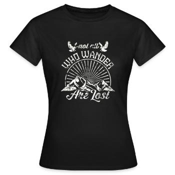 Travel shirt travel shirt travel - Women's T-Shirt - black - Front - AI Model Female 172 dark (172cm)