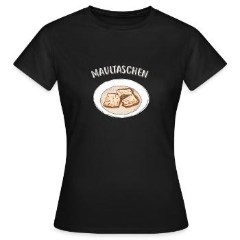 Maultaschen Deutsche Spezialität Geschenk - Frauen T-Shirt - Schwarz - Vorne - AI Model Female 172 dark (172cm)