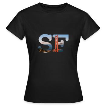 San Francisco - T-shirt Femme - noir - Devant - AI Model Female 172 dark (172cm)