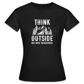 Pensez à l'extérieur sans boîte nécessaire Camping Scout Shirt - T-shirt Femme - noir - Devant - AI Model Female 172 dark (172cm)