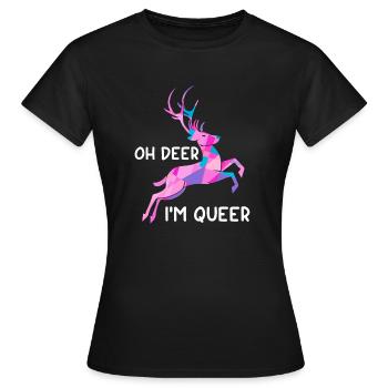 LGBT Lesbian Gay Bisexual Transgender Deer Deer - Women's T-Shirt - black - Front - AI Model Female 172 dark (172cm)