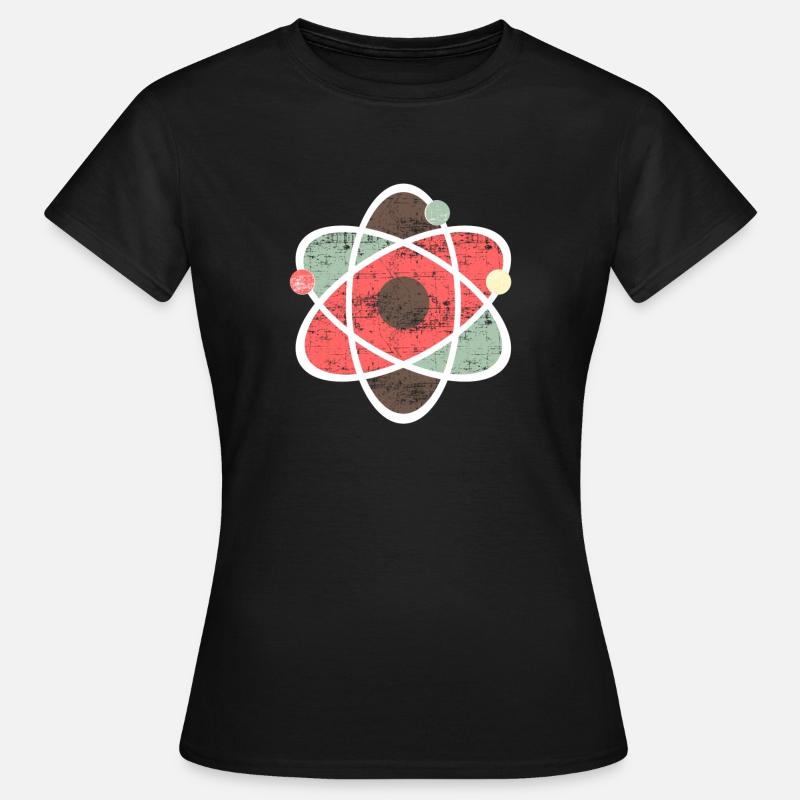 Atom symbol kemi videnskab - Dame-T-shirt - sort