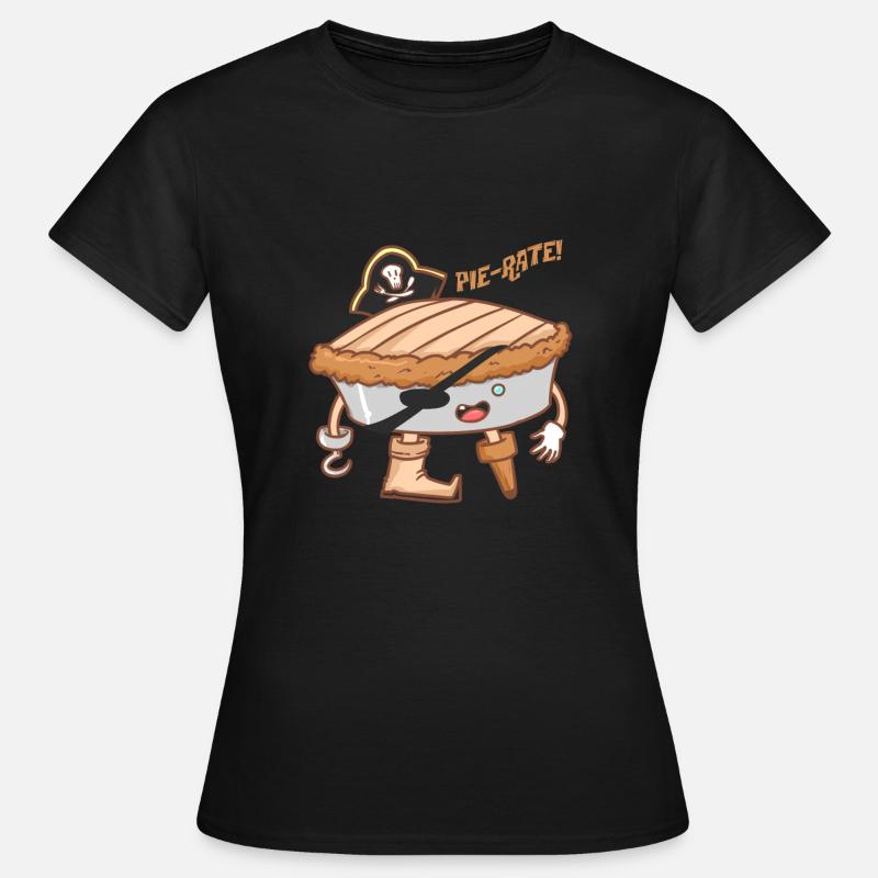 Pie-rate! Pirate cake - biscuit - Women's T-Shirt - black