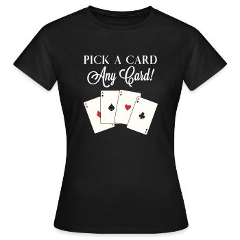 Tour de Magie - Jeu de Cartes - Cartes - Magie - T-shirt Femme - noir - Devant - AI Model Female 172 dark (172cm)