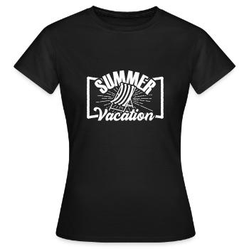 Vacances d'été cadeau vacances à la plage - T-shirt Femme - noir - Devant - AI Model Female 172 dark (172cm)