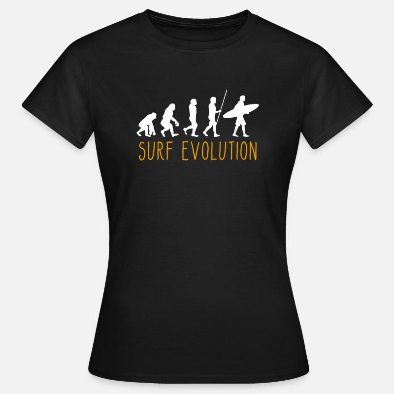 Evolution du surf des hommes - T-shirt Femme - noir