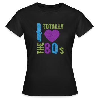 Aimez les années 80, la musique des années quatre-vingt - T-shirt Femme - noir - Devant - AI Model Female 172 dark (172cm)