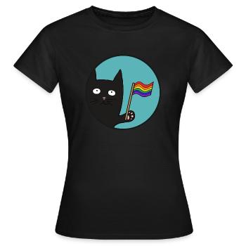 Schwartze Pride Katze - Frauen T-Shirt - Schwarz - Vorne - AI Model Female 172 dark (172cm)