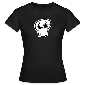 Skull Totenkopf Stern Mond Rock Punk-rock shirt - Frauen T-Shirt - Schwarz - Vorne - AI Model Female 172 dark (172cm)