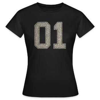 Numéro 01 numéro de maillot 1 numéro de maillot - T-shirt Femme - noir - Devant - AI Model Female 172 dark (172cm)