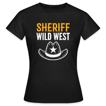 Sheriff Wild West Patrol Officer Poison - T-shirt Femme - noir - Devant - AI Model Female 172 dark (172cm)